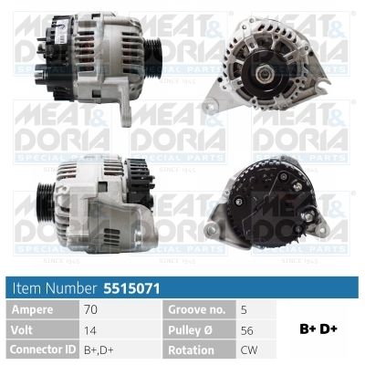 Obrázok Alternátor MEAT & DORIA  5515071