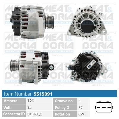 Obrázok Alternátor MEAT & DORIA  5515091