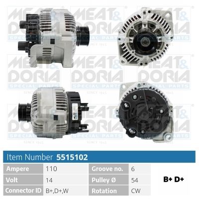 Obrázok Alternátor MEAT & DORIA  5515102