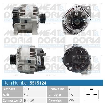 Obrázok Alternátor MEAT & DORIA  5515124