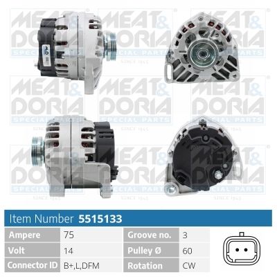 Obrázok Alternátor MEAT & DORIA  5515133