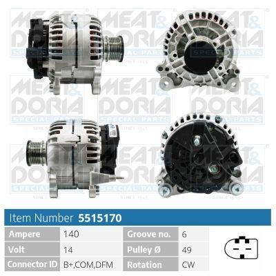 Obrázok Alternátor MEAT & DORIA  5515170