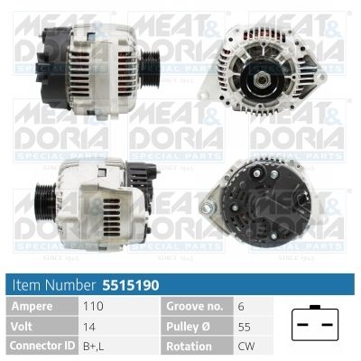 Obrázok Alternátor MEAT & DORIA  5515190