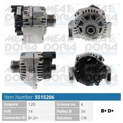 Obrázok Alternátor MEAT & DORIA  5515206