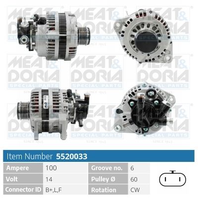 Obrázok Alternátor MEAT & DORIA  5520033