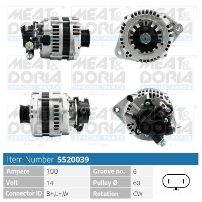 Obrázok Alternátor MEAT & DORIA  5520039