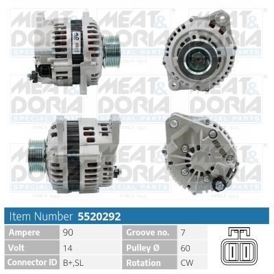 Obrázok Alternátor MEAT & DORIA  5520292