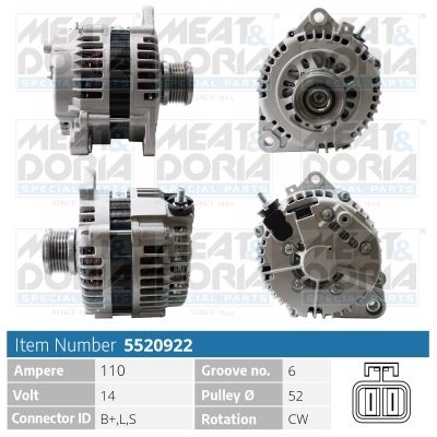 Obrázok Alternátor MEAT & DORIA  5520922