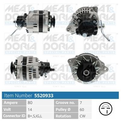 Obrázok Alternátor MEAT & DORIA  5520933