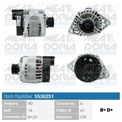 Obrázok Alternátor MEAT & DORIA  5530251