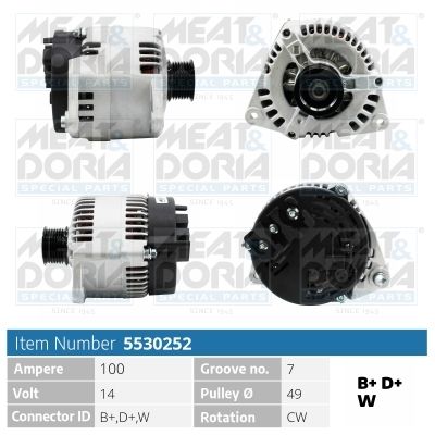 Obrázok Alternátor MEAT & DORIA  5530252