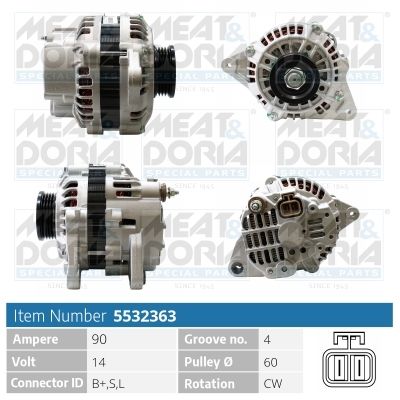 Obrázok Alternátor MEAT & DORIA  5532363