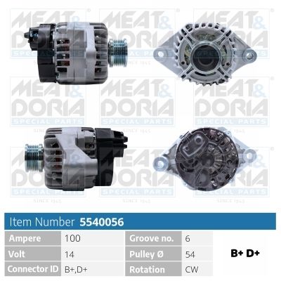 Obrázok Alternátor MEAT & DORIA  5540056