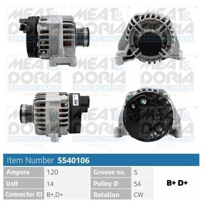 Obrázok Alternátor MEAT & DORIA  5540106