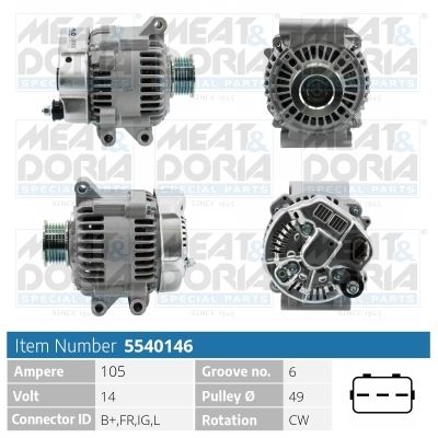 Obrázok Alternátor MEAT & DORIA  5540146