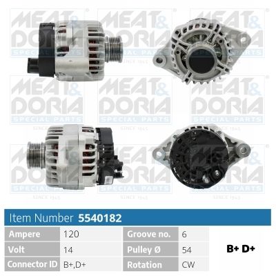 Obrázok Alternátor MEAT & DORIA  5540182