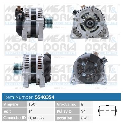Obrázok Alternátor MEAT & DORIA  5540354