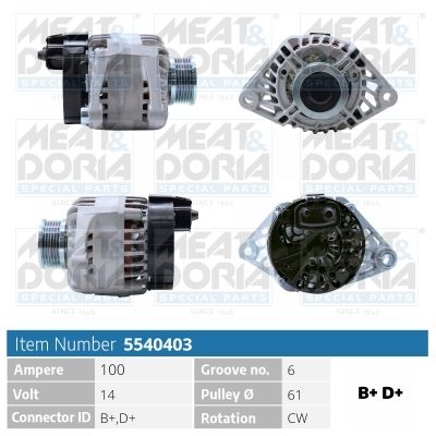 Obrázok Alternátor MEAT & DORIA  5540403