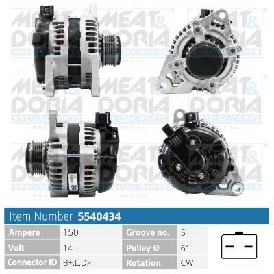 Obrázok Alternátor MEAT & DORIA  5540434