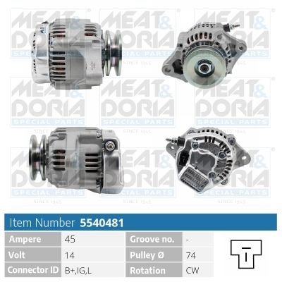 Obrázok Alternátor MEAT & DORIA  5540481