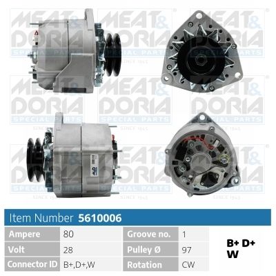 Obrázok Alternátor MEAT & DORIA  5610006