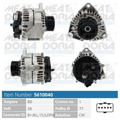 Obrázok Alternátor MEAT & DORIA  5610040