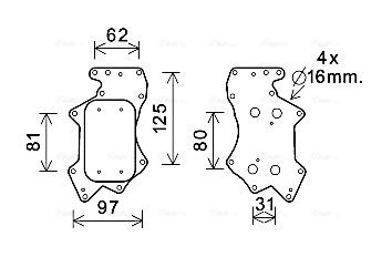 Obrázok Chladič motorového oleja AVA QUALITY COOLING  AI3403
