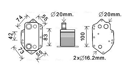 Obrázok Chladič motorového oleja AVA QUALITY COOLING  BW3554