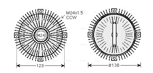 Obrázok Spojka ventilátora chladenia AVA QUALITY COOLING  BWC322