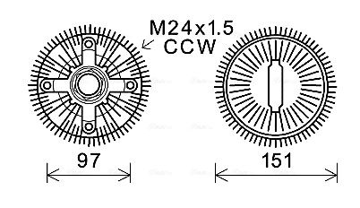 Obrázok Spojka ventilátora chladenia AVA QUALITY COOLING  BWC392