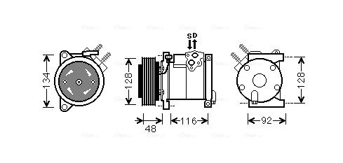 Obrázok Kompresor klimatizácie AVA QUALITY COOLING  CRAK102