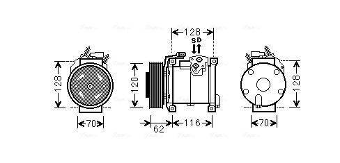 Obrázok Kompresor klimatizácie AVA QUALITY COOLING  CRAK109