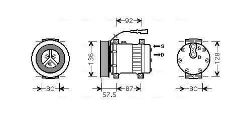 Obrázok Kompresor klimatizácie AVA QUALITY COOLING  DFAK033