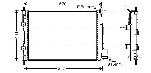 Obrázok Chladič motora AVA QUALITY COOLING  DN2361