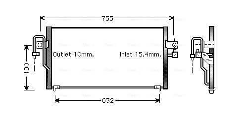 Obrázok Kondenzátor klimatizácie AVA QUALITY COOLING  DN5183