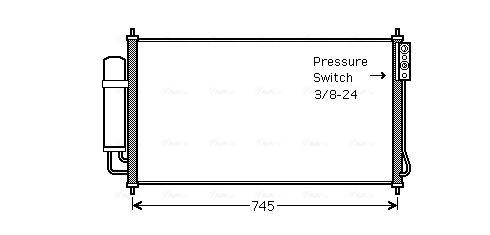 Obrázok Kondenzátor klimatizácie AVA QUALITY COOLING  DN5325D