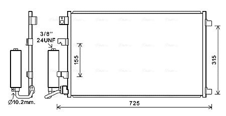 Obrázok Kondenzátor klimatizácie AVA QUALITY COOLING  DN5420D
