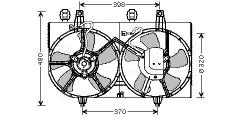 Obrázok Ventilátor chladenia motora AVA QUALITY COOLING  DN7511