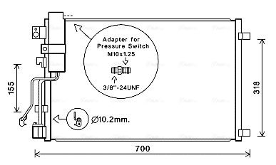 Obrázok Kondenzátor klimatizácie AVA QUALITY COOLING  DNA5283D
