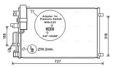 Obrázok Kondenzátor klimatizácie AVA QUALITY COOLING  DNA5290D