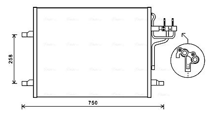 Obrázok Kondenzátor klimatizácie AVA QUALITY COOLING  FDA5483