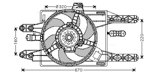 Obrázok Ventilátor chladenia motora AVA QUALITY COOLING  FT7549
