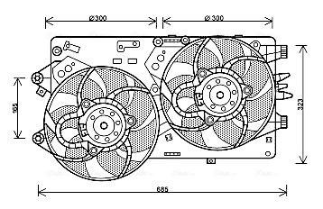 Obrázok Ventilátor chladenia motora AVA QUALITY COOLING  FT7578