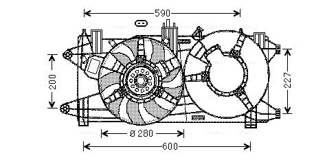 Obrázok Ventilátor chladenia motora AVA QUALITY COOLING  FT7596