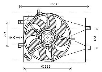 Obrázok Ventilátor chladenia motora AVA QUALITY COOLING  FT7598
