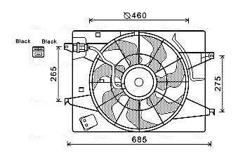 Obrázok Ventilátor chladenia motora AVA QUALITY COOLING  HY7533