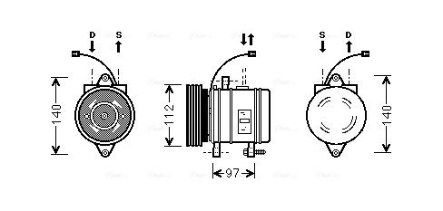 Obrázok Kompresor klimatizácie AVA QUALITY COOLING  HYK013