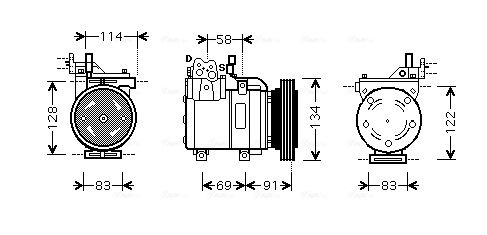 Obrázok Kompresor klimatizácie AVA QUALITY COOLING  HYK199