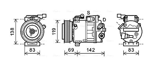 Obrázok Kompresor klimatizácie AVA QUALITY COOLING  HYK281