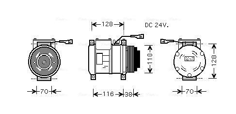 Obrázok Kompresor klimatizácie AVA QUALITY COOLING  IVAK072